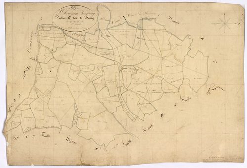 Chevenon, cadastre ancien : plan parcellaire de la section B dite du Bourg, feuille 2