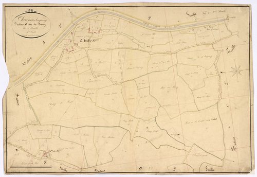 Chevenon, cadastre ancien : plan parcellaire de la section B dite du Bourg, feuille 4