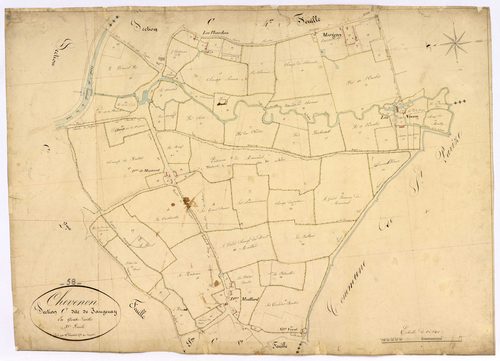 Chevenon, cadastre ancien : plan parcellaire de la section C dite de Jaugenay, feuille 3