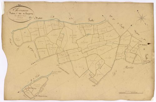 Chevenon, cadastre ancien : plan parcellaire de la section C dite de Jaugenay, feuille 1