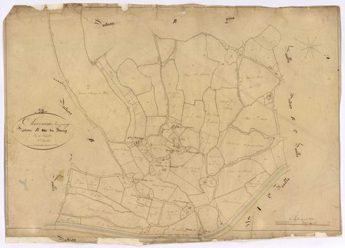 Chevenon, cadastre ancien : plan parcellaire de la section B dite du Bourg, feuille 3