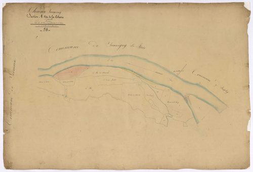 Chevenon, cadastre ancien : plan parcellaire de la section A dite de la Colâtre, feuille 1, annexe