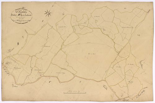 Chiddes, cadastre ancien : plan parcellaire de la section B dite de la Corvée, feuille 3