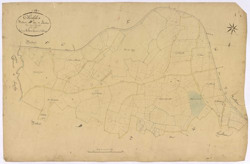 Chiddes, cadastre ancien : plan parcellaire de la section D dite de Las, feuille 1