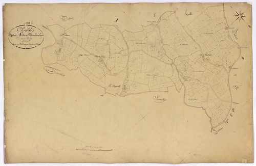 Chiddes, cadastre ancien : plan parcellaire de la section A dite de Moncharlon, feuille 4