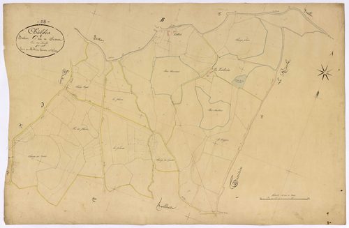 Chiddes, cadastre ancien : plan parcellaire de la section C dite de Chiddes, feuille 1