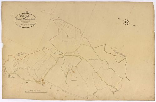 Chiddes, cadastre ancien : plan parcellaire de la section B dite de la Corvée, feuille 5
