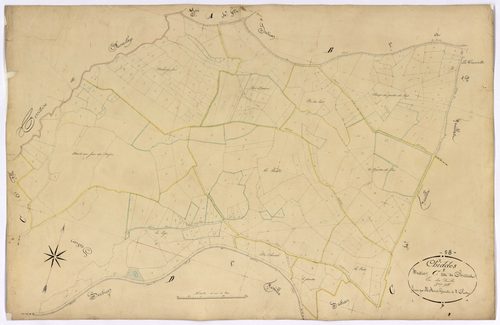 Chiddes, cadastre ancien : plan parcellaire de la section C dite de Chiddes, feuille 5