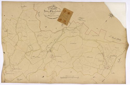 Chiddes, cadastre ancien : plan parcellaire de la section B dite de la Corvée, feuille 4