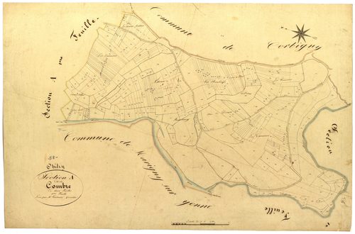 Chitry-les-Mines, cadastre ancien : plan parcellaire de la section A dite de Combre, feuille 2