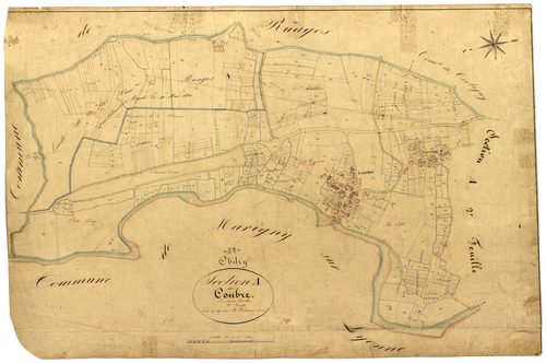 Chitry-les-Mines, cadastre ancien : plan parcellaire de la section A dite de Combre, feuille 1