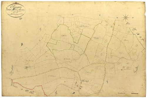 Chougny, cadastre ancien : plan parcellaire de la section B dite de Chougny, feuille 4