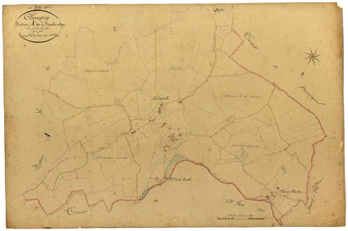 Chougny, cadastre ancien : plan parcellaire de la section A dite de Niault et Cuy, feuille 2