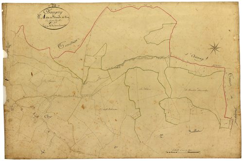 Chougny, cadastre ancien : plan parcellaire de la section A dite de Niault et Cuy, feuille 1