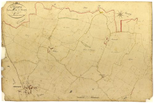 Chougny, cadastre ancien : plan parcellaire de la section B dite de Chougny, feuille 5