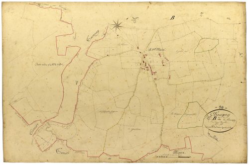 Chougny, cadastre ancien : plan parcellaire de la section B dite de Chougny, feuille 3