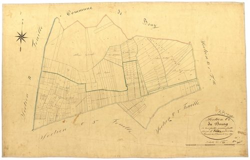 Ciez, cadastre ancien : plan parcellaire de la section C dite du Bourg, feuille 1