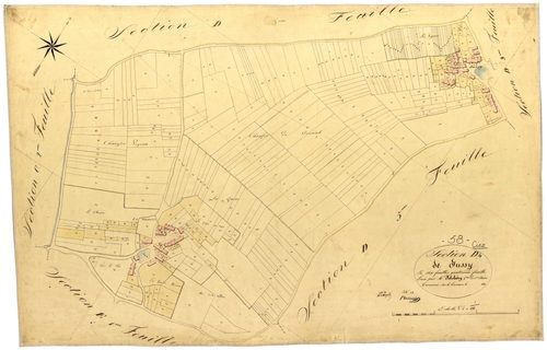 Ciez, cadastre ancien : plan parcellaire de la section D dite de Jussy, feuille 4