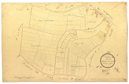 Ciez, cadastre ancien : plan parcellaire de la section G dite des Tisots et des Gaillots, feuille 2