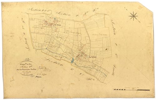 Ciez, cadastre ancien : plan parcellaire de la section F dite des Foins et des Nalots, feuille 6