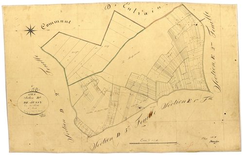 Ciez, cadastre ancien : plan parcellaire de la section D dite de Jussy, feuille 6