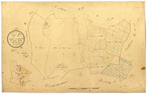 Ciez, cadastre ancien : plan parcellaire de la section G dite des Tisots et des Gaillots, feuille 4