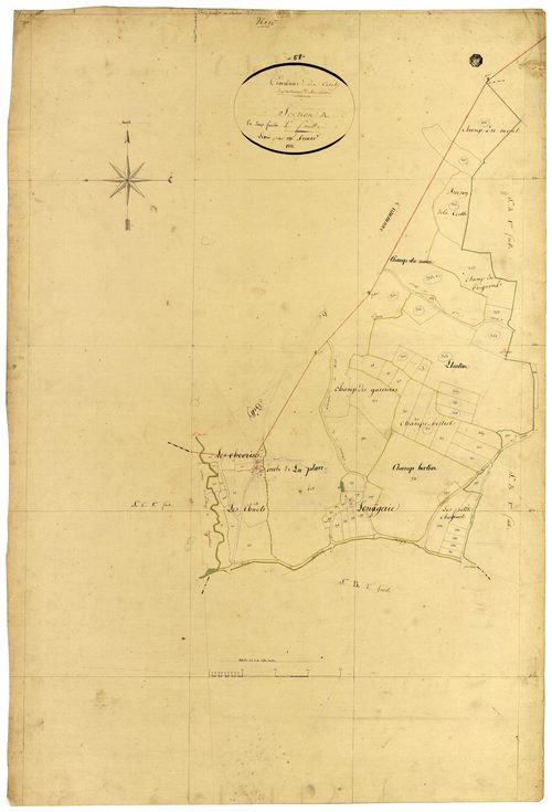 Cizely, cadastre ancien : plan parcellaire de la section A dite de Cizely, feuille 2