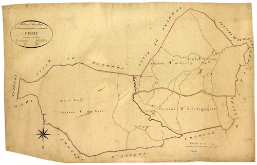 Cizely, cadastre ancien : tableau d'assemblage (deuxième exemplaire)