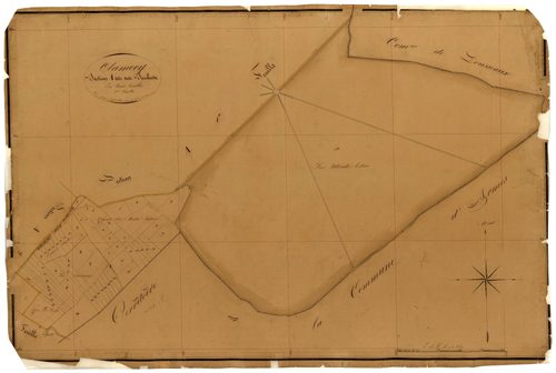 Clamecy, cadastre ancien : plan parcellaire de la section A dite des Semberts, feuille 2
