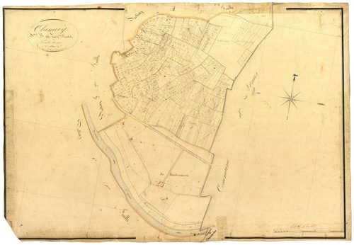 Clamecy, cadastre ancien : plan parcellaire de la section B dite des Grandes Plantes