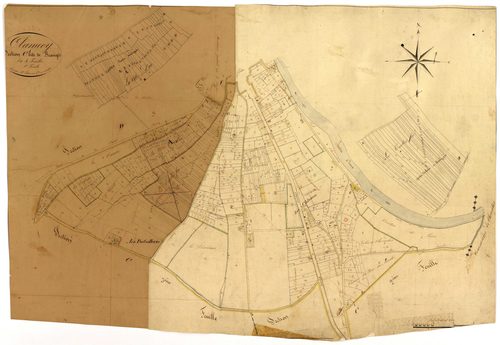 Clamecy, cadastre ancien : plan parcellaire de la section C dite de Beaugis, feuille 1
