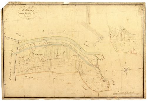 Clamecy, cadastre ancien : plan parcellaire de la section F dite de la Ville, feuille 1
