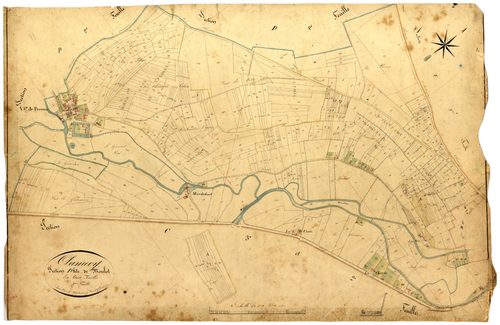 Clamecy, cadastre ancien : plan parcellaire de la section D dite de Moulot, feuille 3