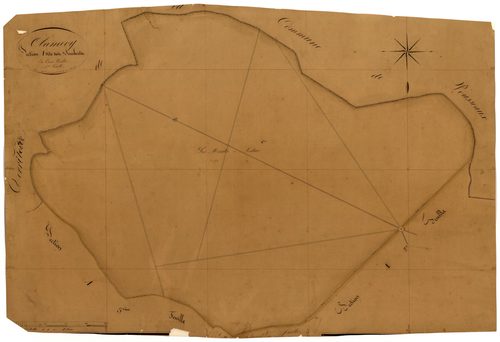 Clamecy, cadastre ancien : plan parcellaire de la section A dite des Semberts, feuille 1