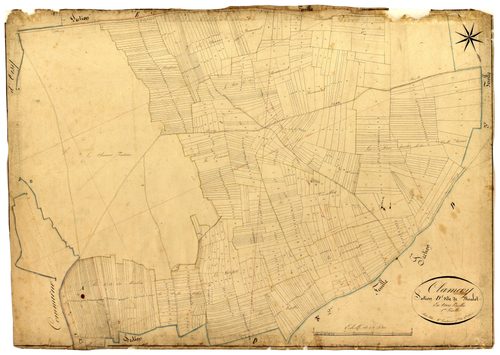 Clamecy, cadastre ancien : plan parcellaire de la section D dite de Moulot, feuille 1