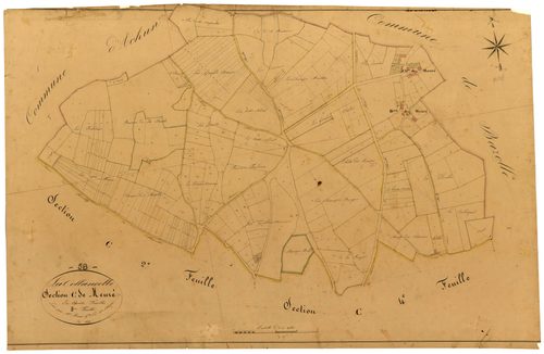 La Collancelle, cadastre ancien : plan parcellaire de la section C dite de Meuré, feuille 3