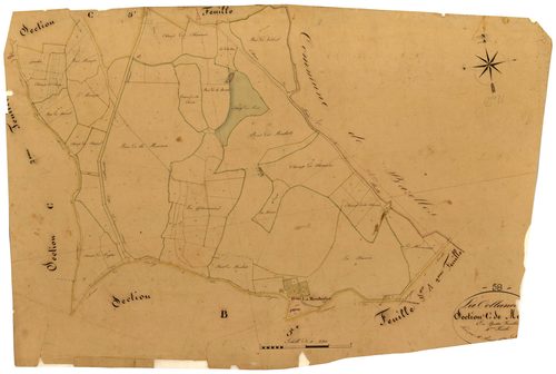 La Collancelle, cadastre ancien : plan parcellaire de la section C dite de Meuré, feuille 4