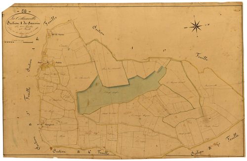 La Collancelle, cadastre ancien : plan parcellaire de la section A dite de Sauvin, feuille 3