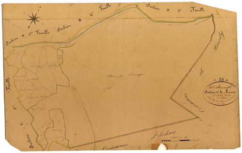 La Collancelle, cadastre ancien : plan parcellaire de la section C dite de Meuré, feuille 1