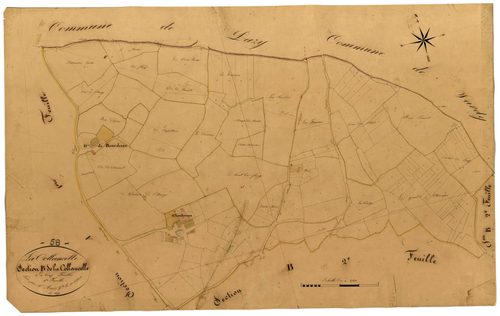 La Collancelle, cadastre ancien : plan parcellaire de la section B dite de la Collancelle, feuille 1