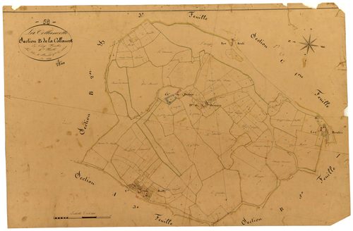 La Collancelle, cadastre ancien : plan parcellaire de la section B dite de la Collancelle, feuille 4