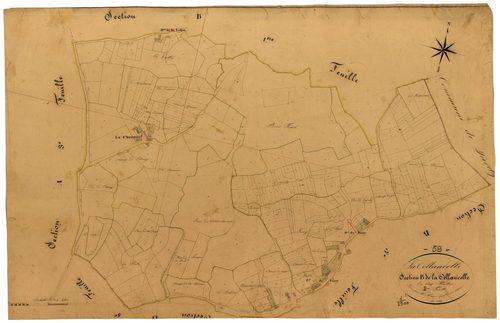 La Collancelle, cadastre ancien : plan parcellaire de la section B dite de la Collancelle, feuille 2