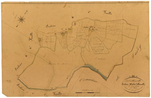 La Collancelle, cadastre ancien : plan parcellaire de la section B dite de la Collancelle, feuille 3