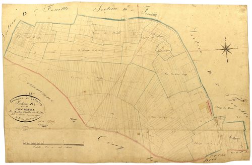 Colméry, cadastre ancien : plan parcellaire de la section D dite de Colméry, feuille 3