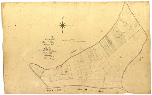 Colméry, cadastre ancien : plan parcellaire de la section C dite des Lacs, feuille 3, développement 2