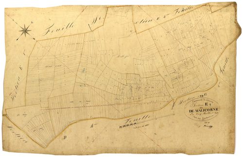 Colméry, cadastre ancien : plan parcellaire de la section E dite de Malicorne, feuille 5