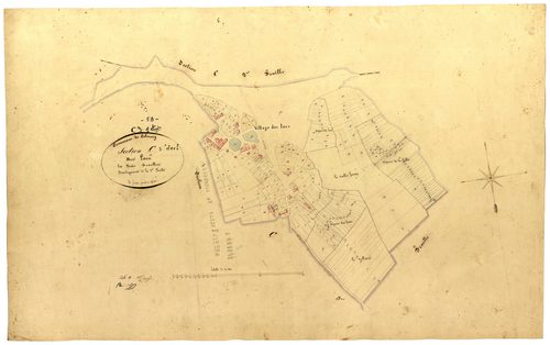Colméry, cadastre ancien : plan parcellaire de la section C dite des Lacs, feuille 3, développement 1