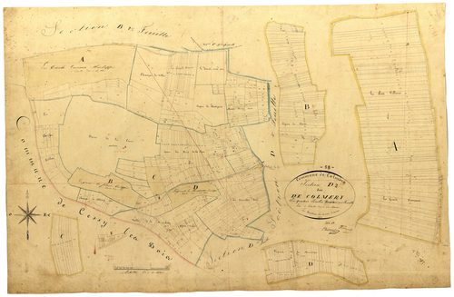 Colméry, cadastre ancien : plan parcellaire de la section D dite de Colméry, feuille 2