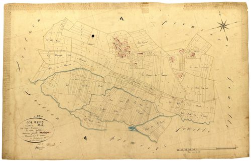 Colméry, cadastre ancien : plan parcellaire de la section A dite des Pénitiaux, feuille 2