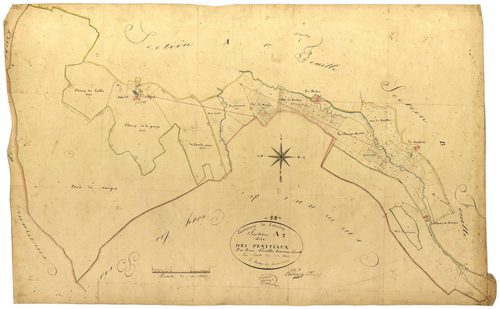 Colméry, cadastre ancien : plan parcellaire de la section A dite des Pénitiaux, feuille 3